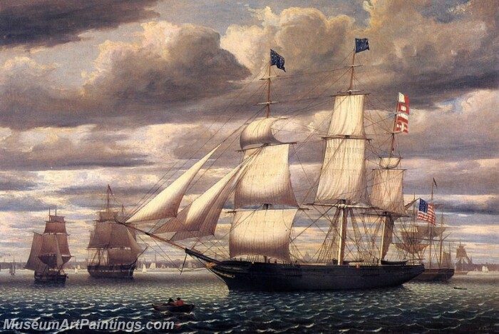Clipper Ship Southern Cross Leaving Boston Harbor Painting