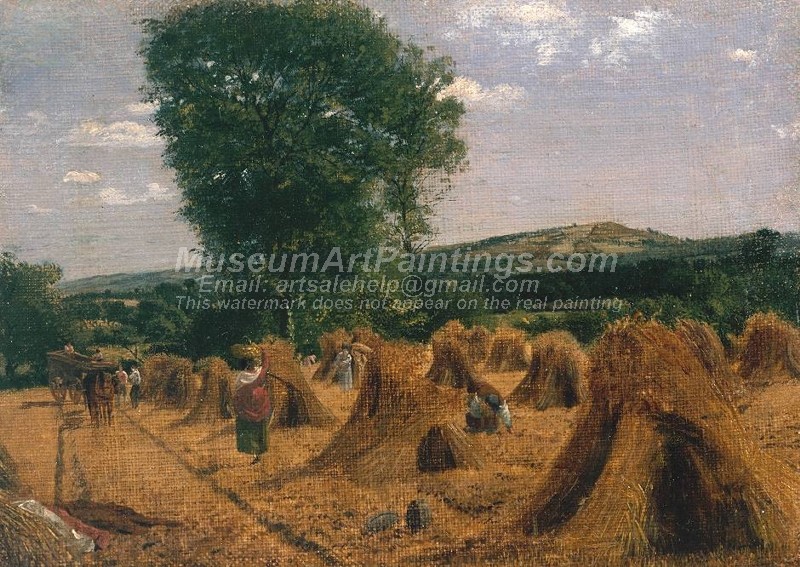 Countryside Paintings Harvest Field with Gleaners Haywood Herefordshire