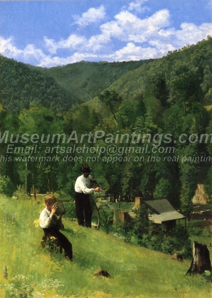 Countryside Paintings The Farmer and His Son at Harvesting