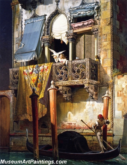 Courtship in Venice by Friedrich Nerly