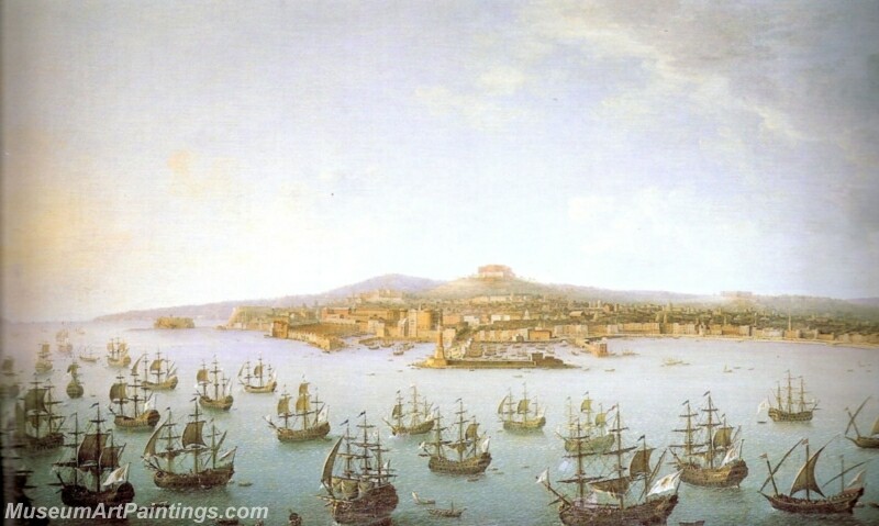 Departure of Charles de Bourbon for Spain seen from the sea Painting
