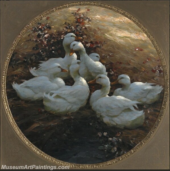 Ducks Resting in the Evening Sun Painting