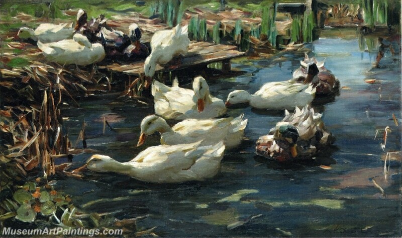 Ducks in a Quiet Pool Painting