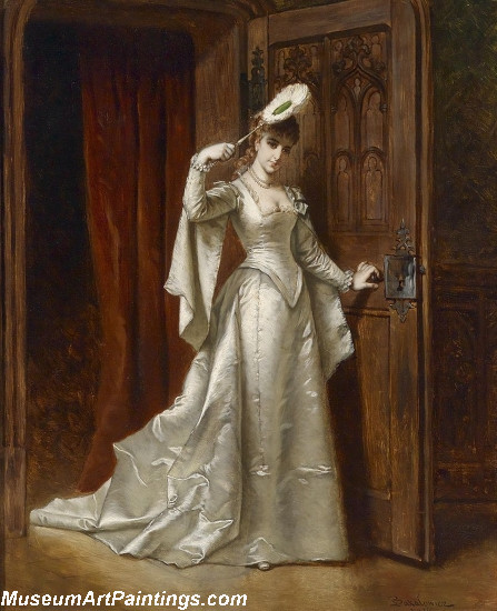 Elegant Lady in a White Dress Painting