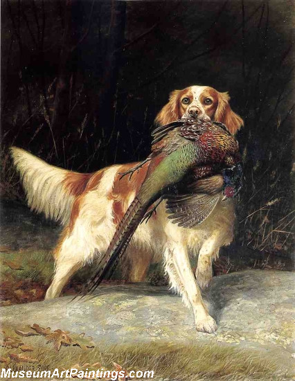 Famous Dog Paintings Springer Spaniel with Pheasant
