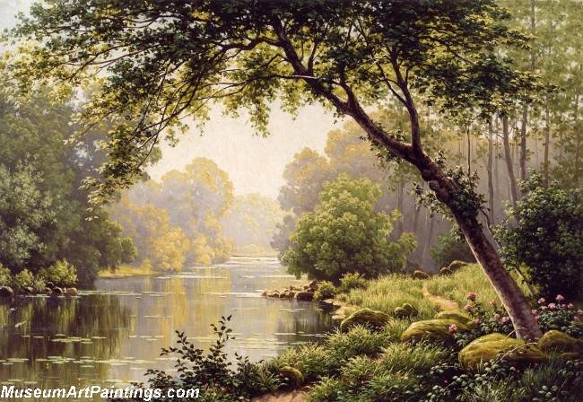 Famous Landscape Paintings Les Reflections sur la Marne