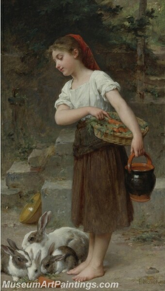 Feeding the Rabbits Painting