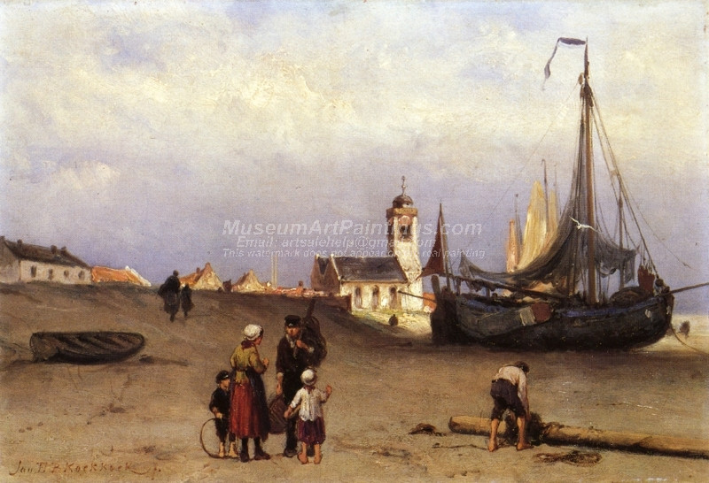 Fisher Folk and Beach Bomschuiten near Katwijk