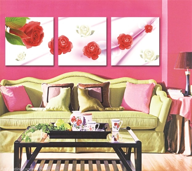 Flower Canvas Prints Set of 3 Modern Wall Art Paintings FCP052