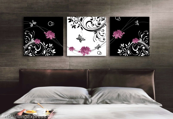 Flower Canvas Prints Set of 3 Modern Wall Art Paintings FCP064