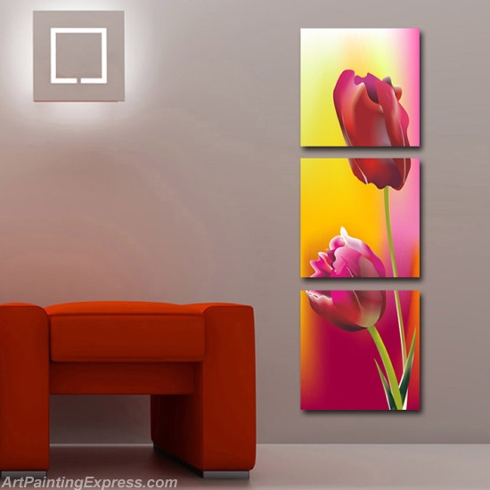 Flower Canvas Prints Set of 3 Modern Wall Art Paintings FCP094