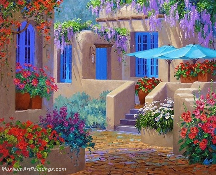 Flower Garden Oil Painting 017