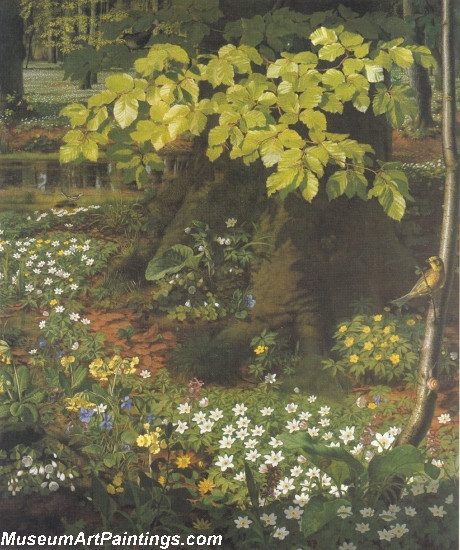 Flower Garden Paintings Spring in Charlottenlund
