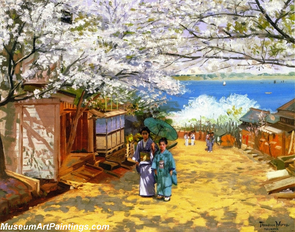 Flower Garden Paintings Sunshine and Cherry Blossoms Nogeyama Yokohama