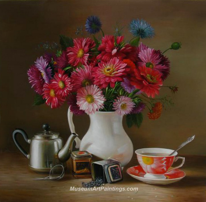 Flower Oil Painting Chrysanthemum with Still Life