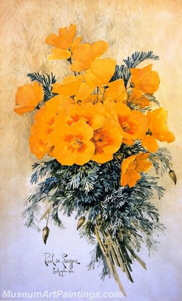 Flower Painting A Bunch of California Poppies
