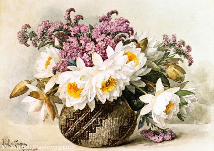 Flower Painting Floral with Indian Basket