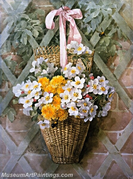 Flower Painting Hanging Basket