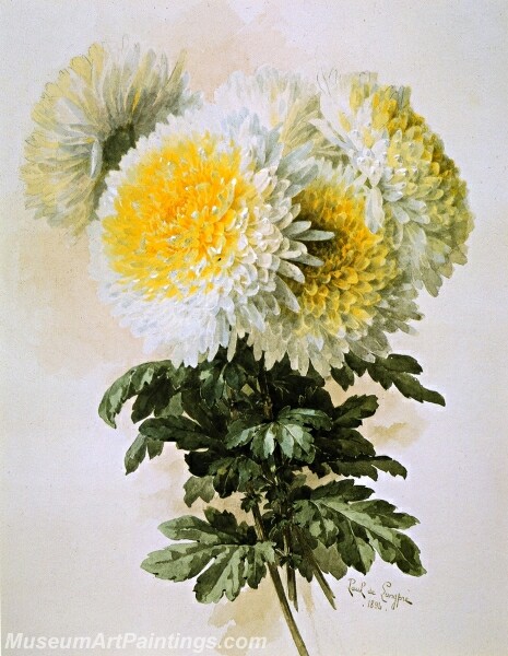 Flower Painting White and Yellow Mums