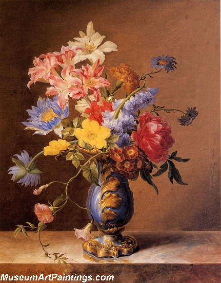 Flower Paintings Flowers in a Blue Vase