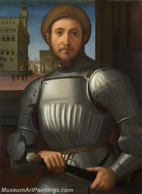 Francesco Granacci Portrait of a Man in Armour Painting