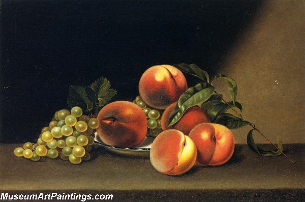 Fruit Paintings Peaches and Grapes