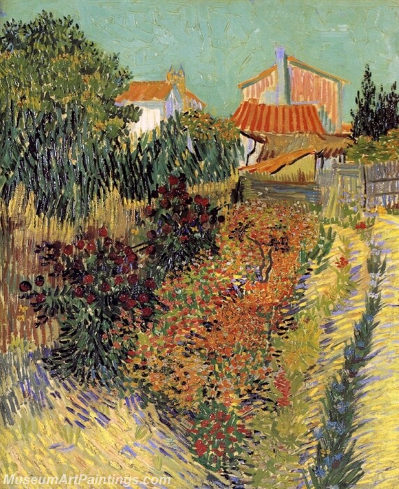 Garden Behind a House Painting