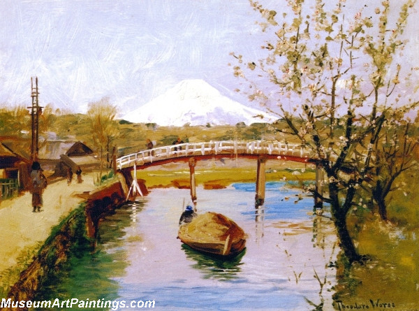 Garden Painting View of Mount Fujiyama from Yokohama