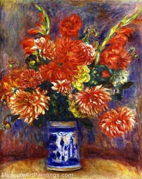 Gladiolas and Dahlias Painting