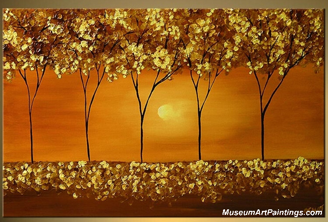 Gold Tree Landscape Painting 002