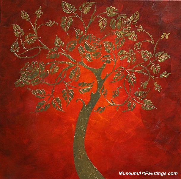 Gold Tree Landscape Painting 006