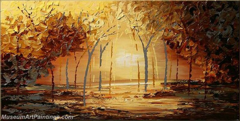 Golden Tree Painting Modern Abstract Art for Sale GT021