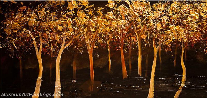 Golden Tree Painting Modern Abstract Art for Sale GT027