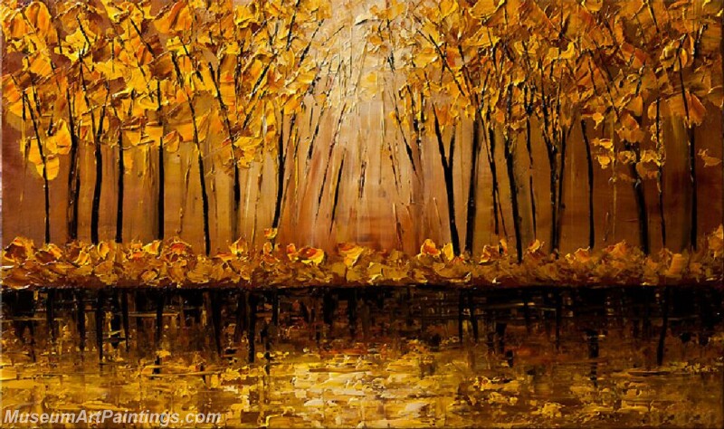 Golden Tree Painting Modern Abstract Art for Sale GT030