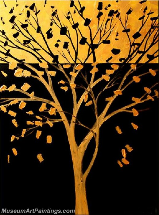 Golden Tree Painting Modern Abstract Art for Sale GT031