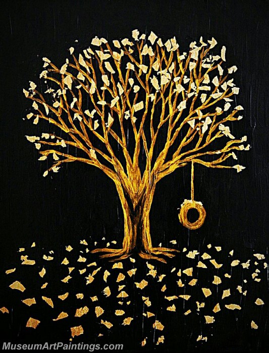 Golden Tree Painting Modern Abstract Art for Sale GT09