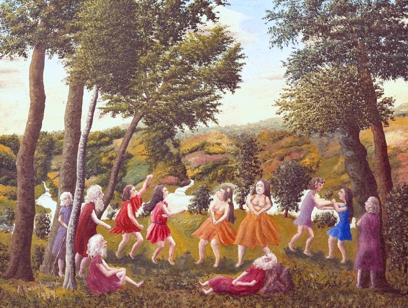 Greek Dance in a Landscape by Andre Bauchant