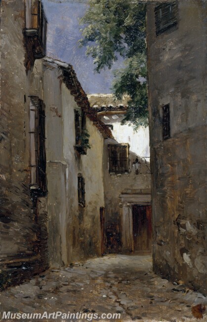 Haes Carlos de Una calle de Toledo Painting