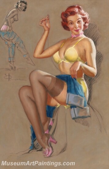 Handmade Beautiful Modern Sexy Pin Up Girls Paintings M658