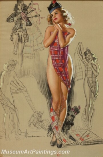 Handmade Beautiful Modern Sexy Pin Up Girls Paintings M672