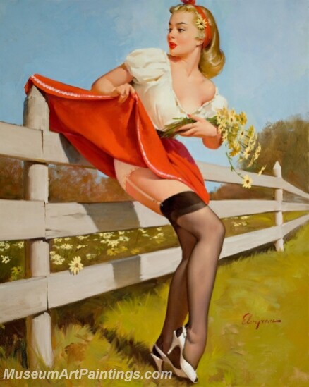Handmade Beautiful Modern Sexy Pin Up Girls Paintings M719