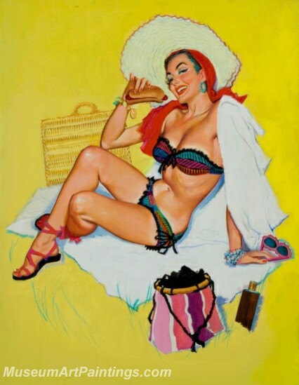 Handmade Beautiful Modern Sexy Pin Up Girls Paintings M782