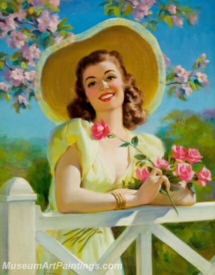 Handmade Beautiful Modern Sexy Pin Up Girls Paintings M794