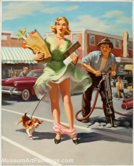 Handmade Beautiful Modern Sexy Pin Up Girls Paintings M814