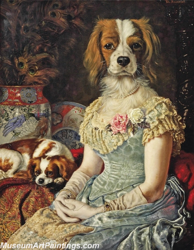 Handmade Dog Portrait Oil Paintings MA09
