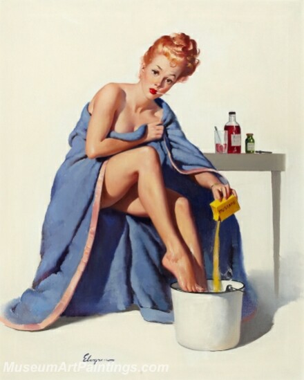 Handmade Modern Paintings of Women Pinup Girl Oil Paintings M10