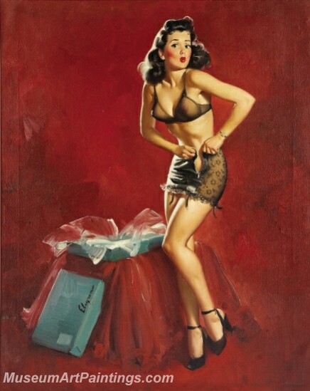 Handmade Modern Paintings of Women Pinup Girl Oil Paintings M5