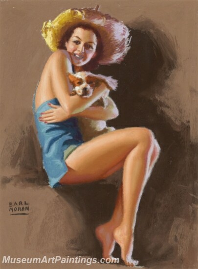 Handmade Modern Paintings of Women Sexy Pinup Girl Oil Paintings M104