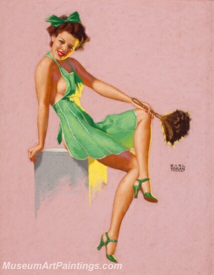 Handmade Modern Paintings of Women Sexy Pinup Girl Oil Paintings M125