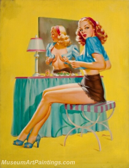 Handmade Modern Paintings of Women Sexy Pinup Girl Oil Paintings M144